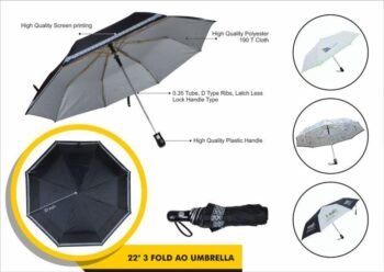 22″ 3-Fold AO Umbrella – Compact, Lightweight, and Travel-Friendly