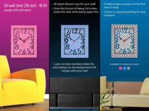 3D wall clock (5R size)