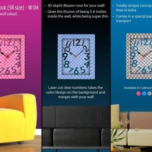 3D Wall Clock (5R Size) – Modern Floating Clock for Home & Office Decor