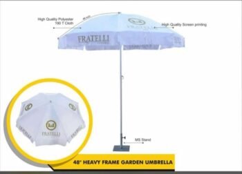 48″ Heavy Frame Garden Umbrella – Durable...