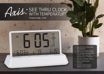 Axis See Through Clock with Temperature Display...