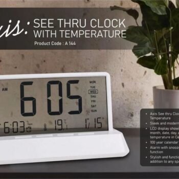 Axis See Through Clock with Temperature Display