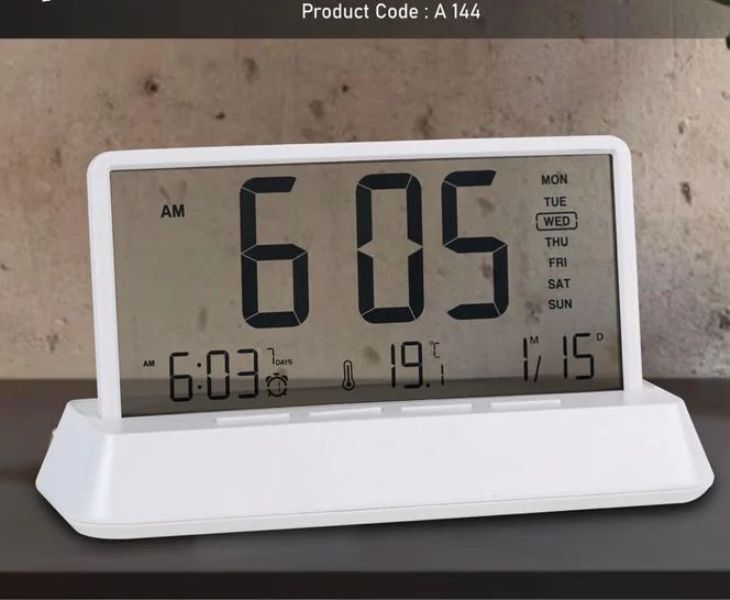 Axis See-Through Clock with Temperature Display