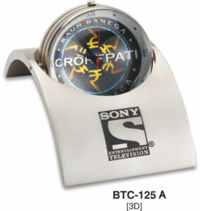 Silver Bridge Shape Desktop With Clock