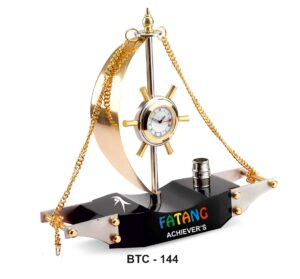 Ship Desktop With Clock & Pen Stand