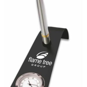 Premium Pen Stand With Clock –Black- Elegant Desk Organizer for Office & Home
