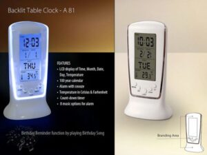 Backlit Digital Table Clock with Alarm Temperature Display & Countdown Timer