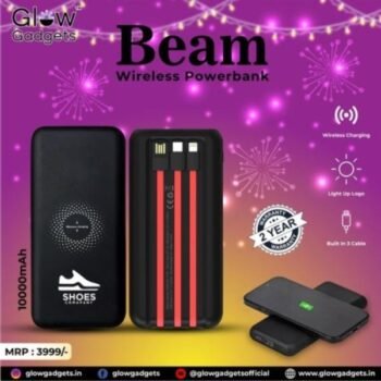 Beam 10000 mAh Powerbank with Inbuilt Cables