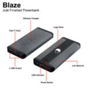 Blaze 10000mAh Jute Finished Powerbank (P220)
