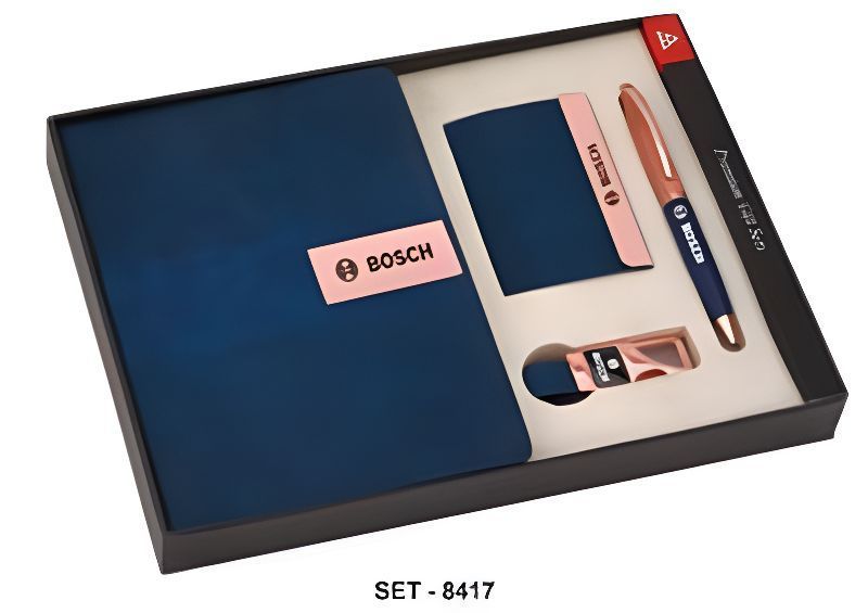 Blue Rose Gold Gift Set – Premium 4-In-1 Corporate Gift Set