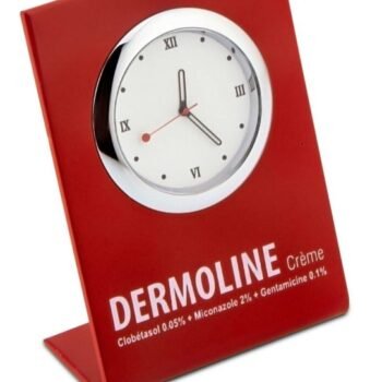 Bold Red Angled Desk Clock – Modern...