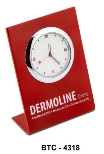 Bold Red Angled Desk Clock – Modern...