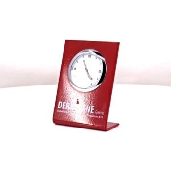 Bold Red Angled Desk Clock – Modern...
