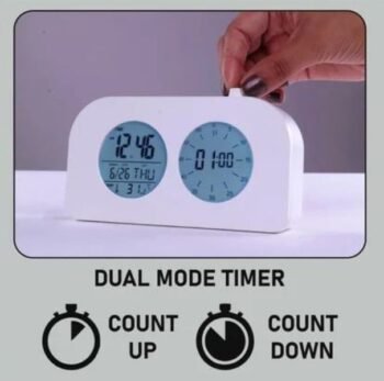 Bubble Table Clock with Double Display – Time, Timer & Calendar in One Sleek Design
