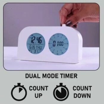 Bubble Table Clock with Double Display – Time, Timer & Calendar in One Sleek Design