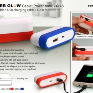Caplet Power Bank with Hidden Wire – 3,000 mAh