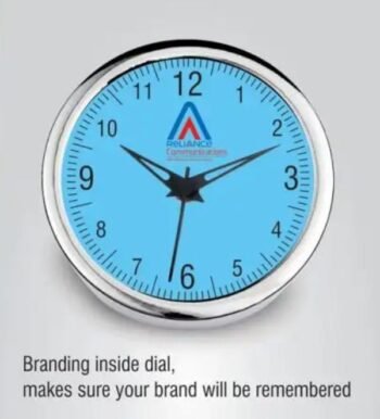 Chip Table Clock with Silver Ring –...