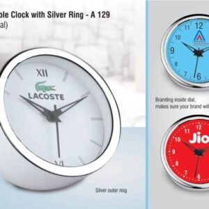 Chip Table Clock with Silver Ring – Branded Corporate Gift
