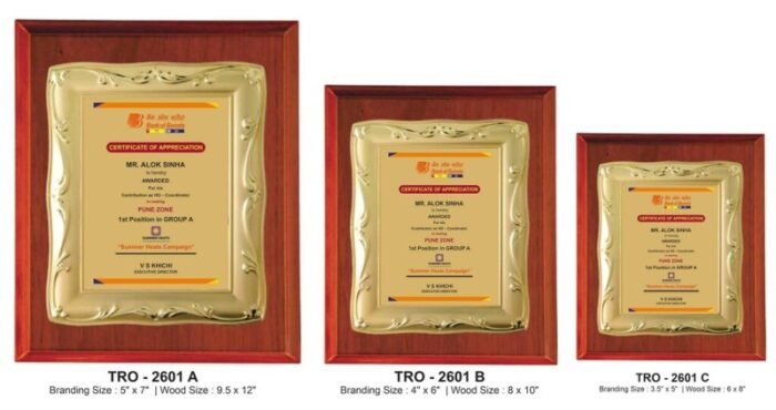 Classic Gold Plaque for Leadership Excellence – Timeless Executive Recognition Award