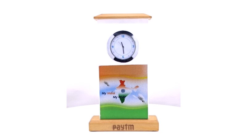 Clock Payment Display – Branded Display Stand for Retail Reception and Trade Shows