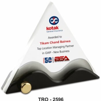 Compact Triangular Table Trophy – Innovative Recognition...