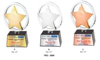 Corporate Star with Ring Trophy – Gold,...