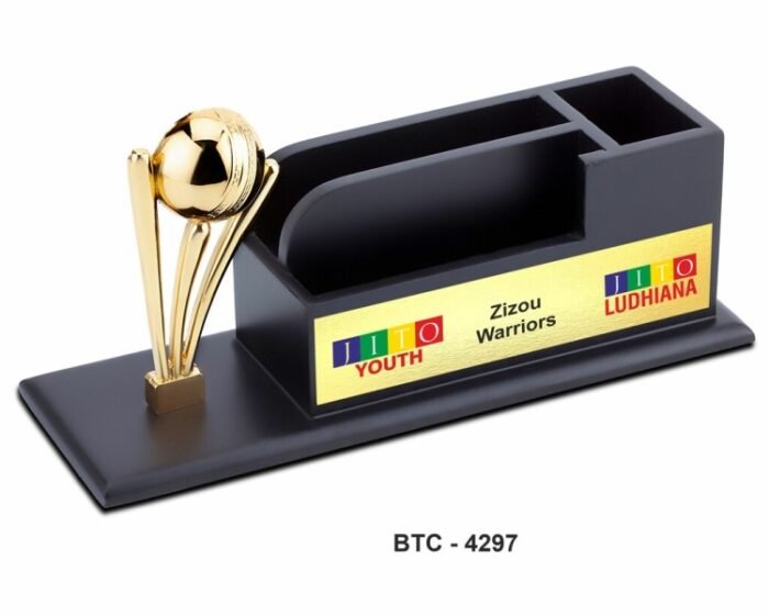 Cricket Spirit Desk Gift – Desk Organizer with Pen Card Slots and Custom Branding