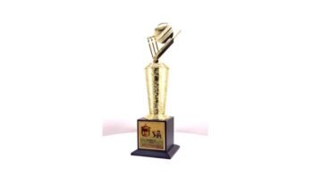 Cricket Theme Trophy with Fibre Pipe –...