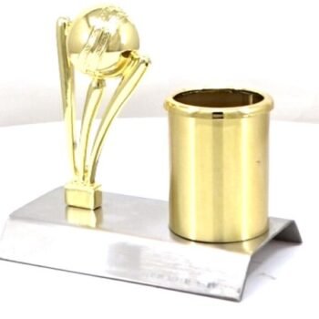 Cricket Trophy Pen Stand – Functional Desk...