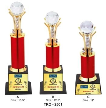 Crystal Torch Trophy – Red Column –...