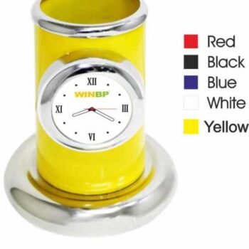 Cylindrical Pen Stand with Clock – Corporate...