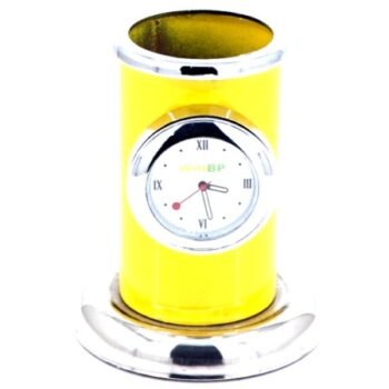 Cylindrical Pen Stand with Clock – Corporate...