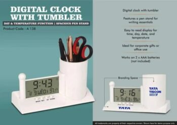 Digital Clock with Tumbler, Pen Stand &...