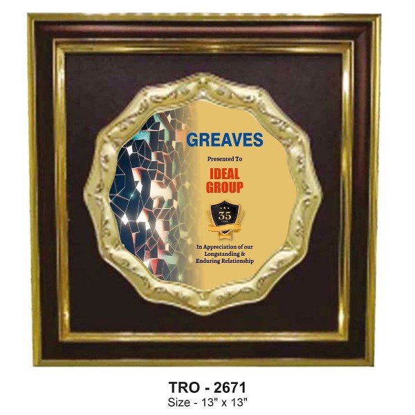 Framed Golden Salver of Legacy – Premium Corporate Anniversary Wall Plaque