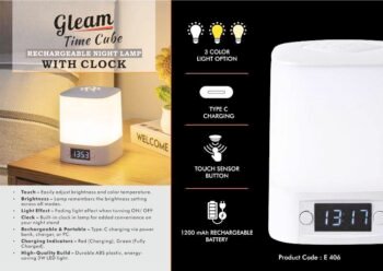 Gleam Time Sphere Soft Touch Rechargeable Night...