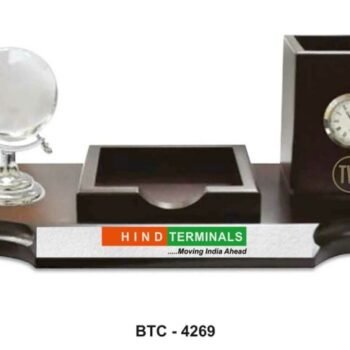 Globe Clock Wooden Desk Set – Executive...
