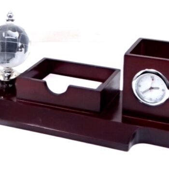 Globe Clock Wooden Desk Set – Executive...