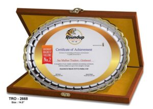 Gold-Edged Oval Dealer Trophy – Premium Distributor & Channel Partner Award