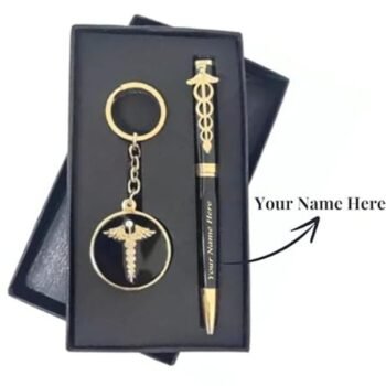 Gold Plated DR Symbol Pen and Keychain...