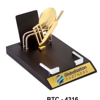 Golden Cricket Desktop Holder – Celebrate Cricket...