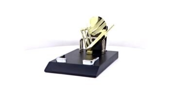 Golden Cricket Desktop Holder – Celebrate Cricket...