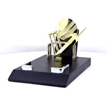 Golden Cricket Desktop Holder – Celebrate Cricket...