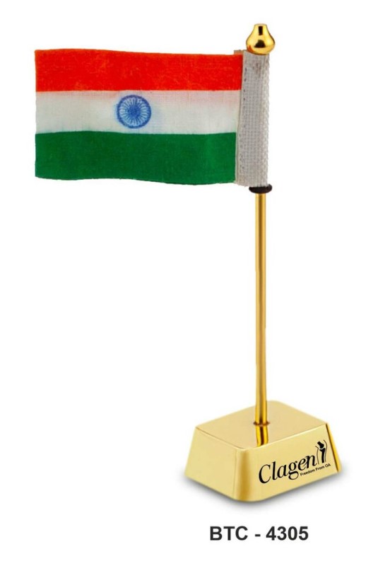 Golden Flag Desk Piece – Patriotic Desk Décor & Corporate Gift