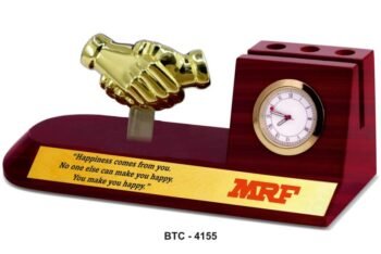 Golden Handshake Desk Clock – Corporate Gift...