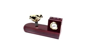 Golden Handshake Desk Clock – Corporate Gift...