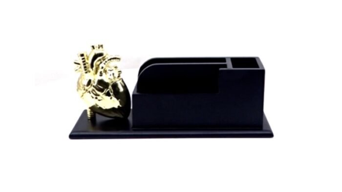 Golden Heart Desk Set – Elegant Desk Accessory for Medical Professionals