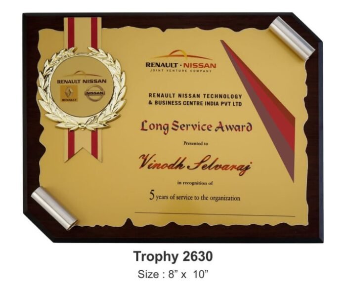 Golden Laurel Long Service Award – Corporate Loyalty & HR Recognition Plaque