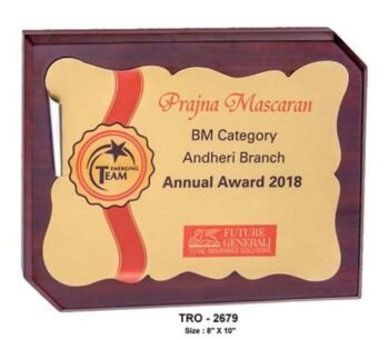 Golden Scroll Plate Plaque