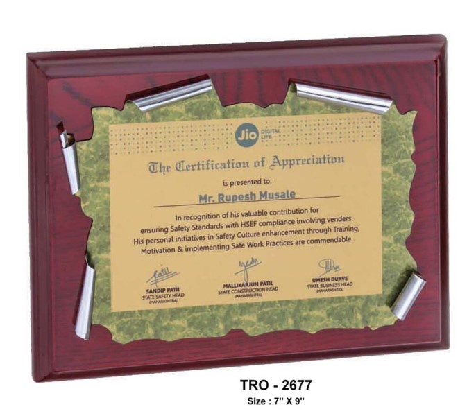 Golden Scroll Plate Plaque-Gold