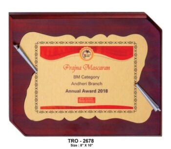 Golden Scroll Plate Plaque-Gold